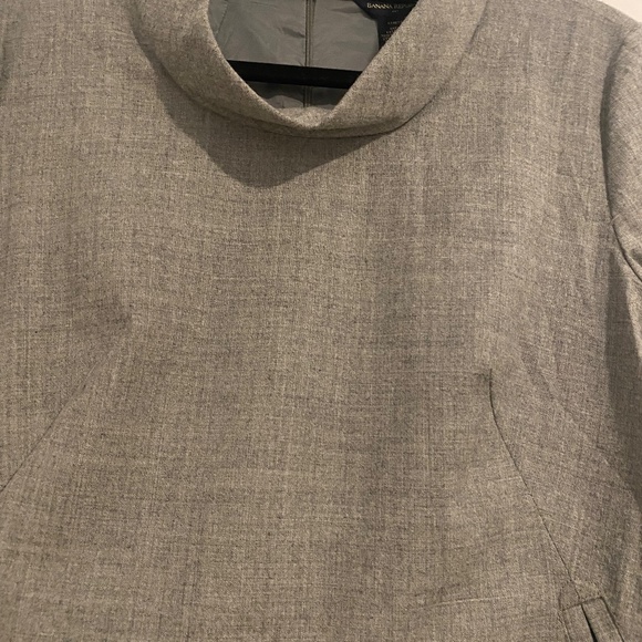 Banana Republic dress wool cowl neck grey size 10 - Picture 6 of 8